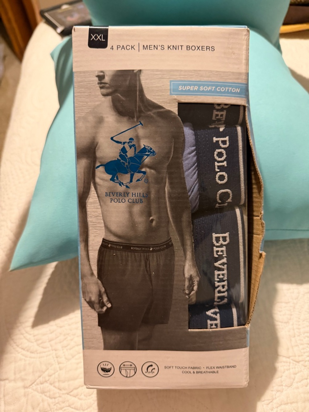 Beverly Hills Polo Club Men’s‎  Knit Boxers - 4 Pack XXL Underwear 100% Cotton